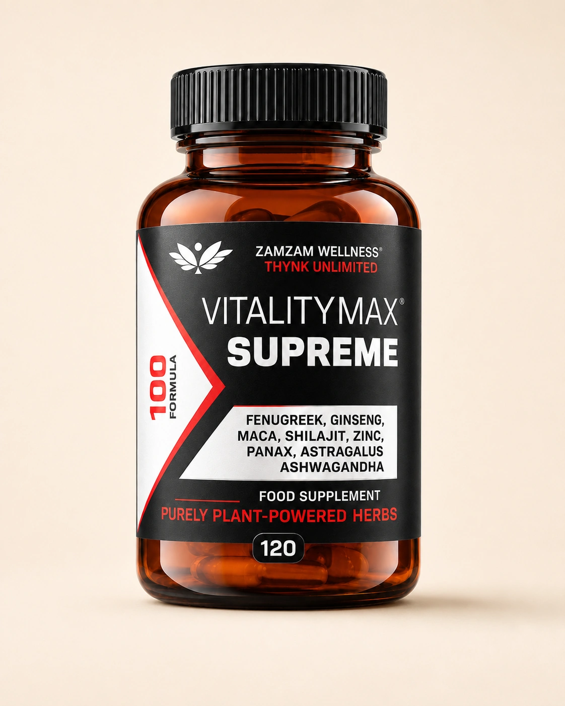 Vitality Max Supreme bottle, 120 vegan capsules
